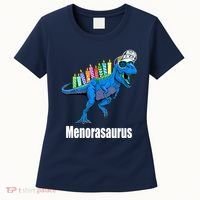Menorasaurus T Rex Hanukkah Funny Dino Women's T-Shirt thumb 0