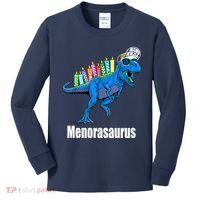 Menorasaurus T Rex Hanukkah Funny Dino Kids Long Sleeve Shirt thumb 0
