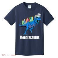 Menorasaurus T Rex Hanukkah Funny Dino Kids T-Shirt thumb 0
