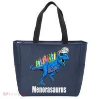 Menorasaurus T Rex Hanukkah Funny Dino Tote Bag thumb 0