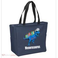 Menorasaurus T Rex Hanukkah Funny Dino Tote Bag thumb 2