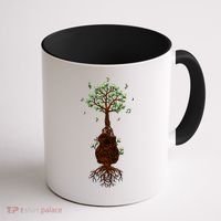 Musical Tree Root Guitar Coffee Mug thumb 1