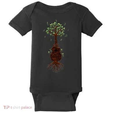 Musical Tree Root Guitar Baby Bodysuit