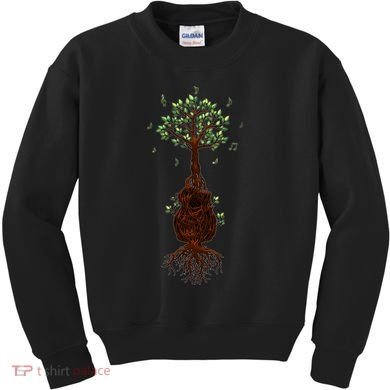 Musical Tree Root Guitar Kids Sweatshirt