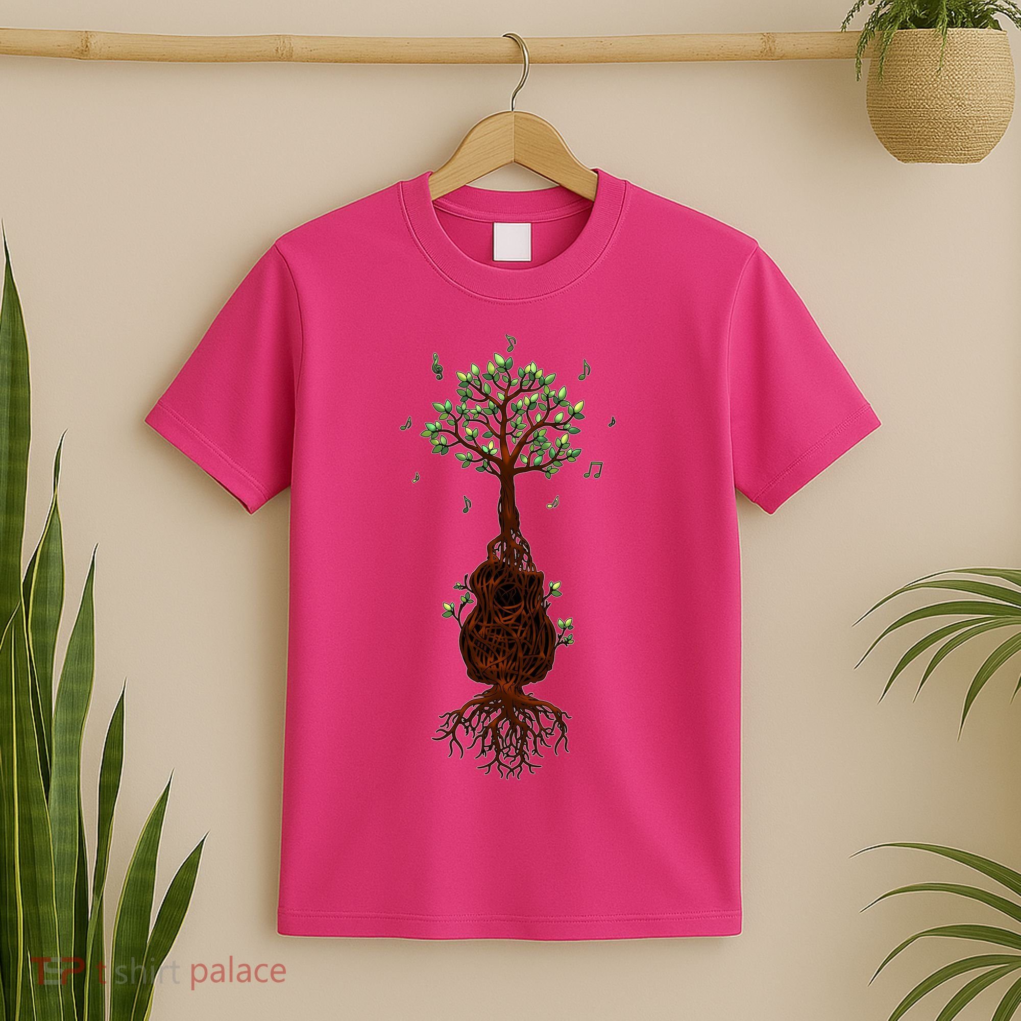 Musical Tree Root Guitar T-Shirt