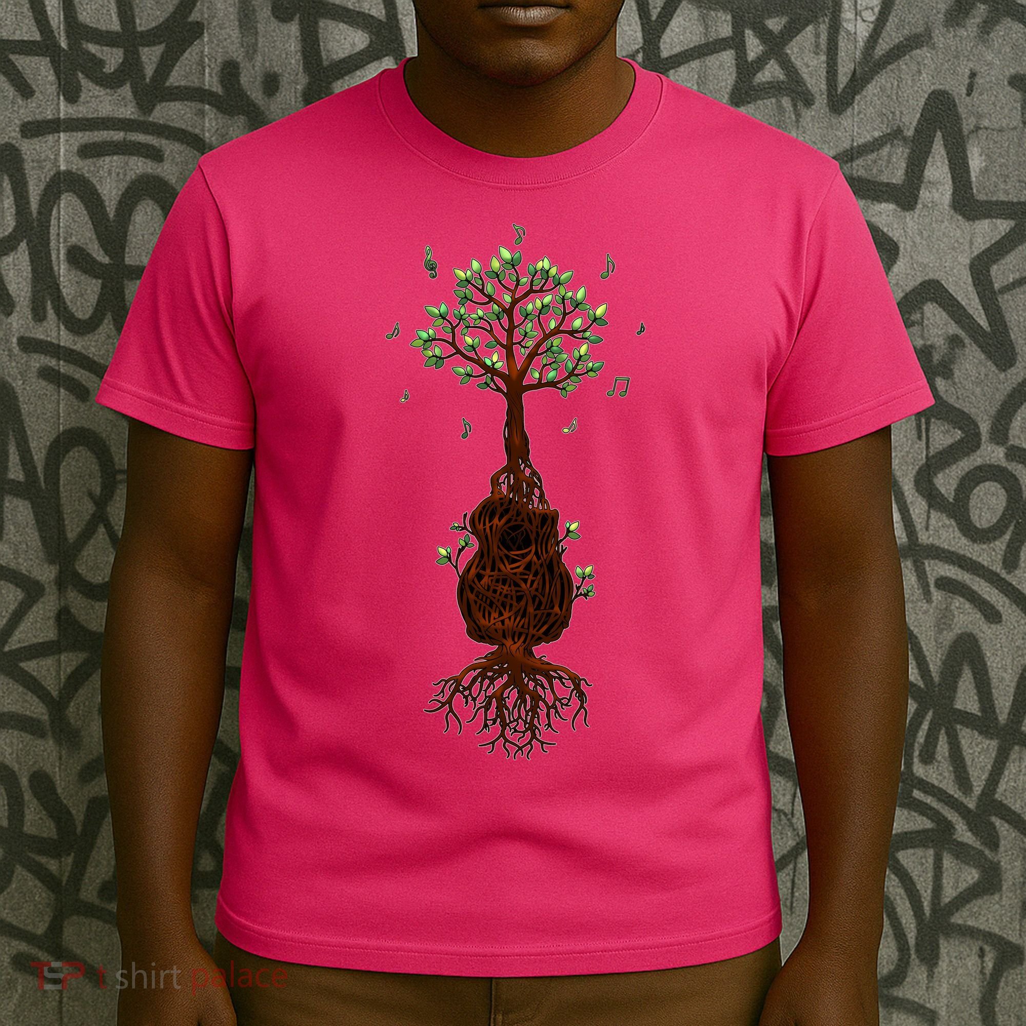 Musical Tree Root Guitar T-Shirt