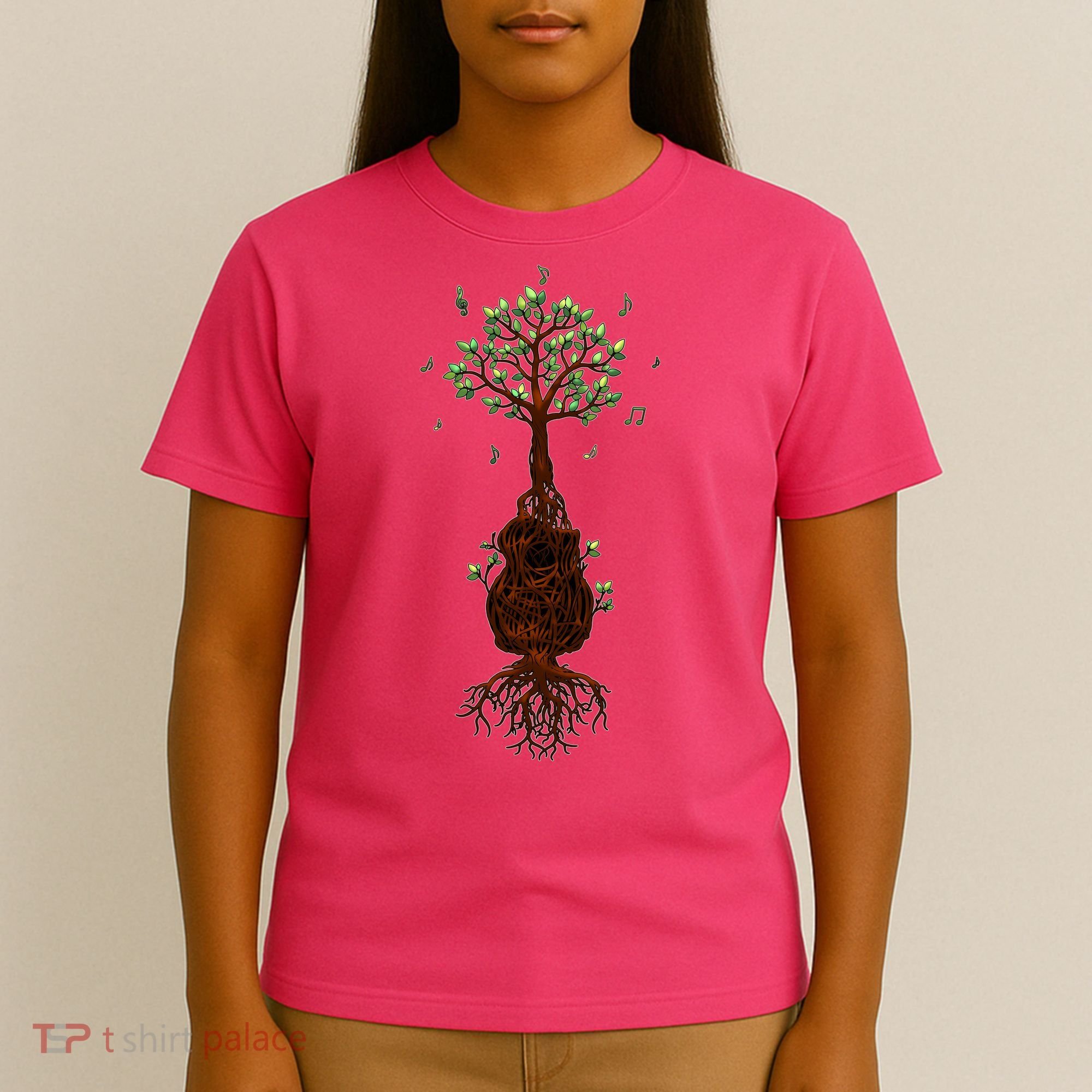 Musical Tree Root Guitar T-Shirt