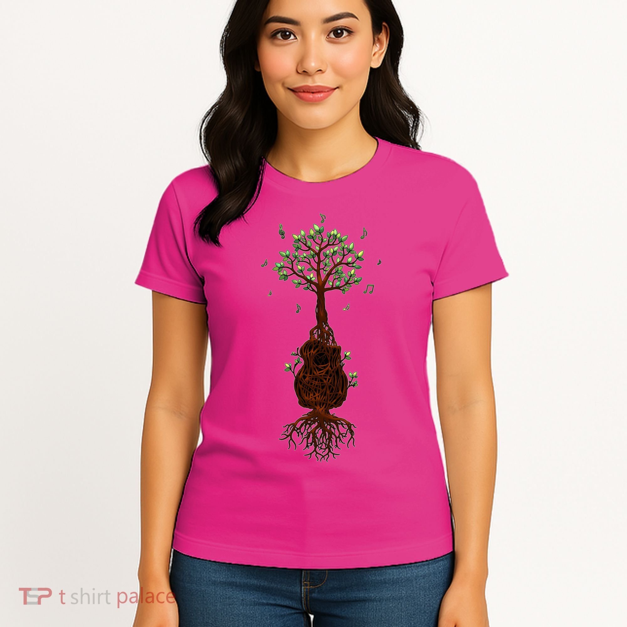 Musical Tree Root Guitar Women's T-Shirt