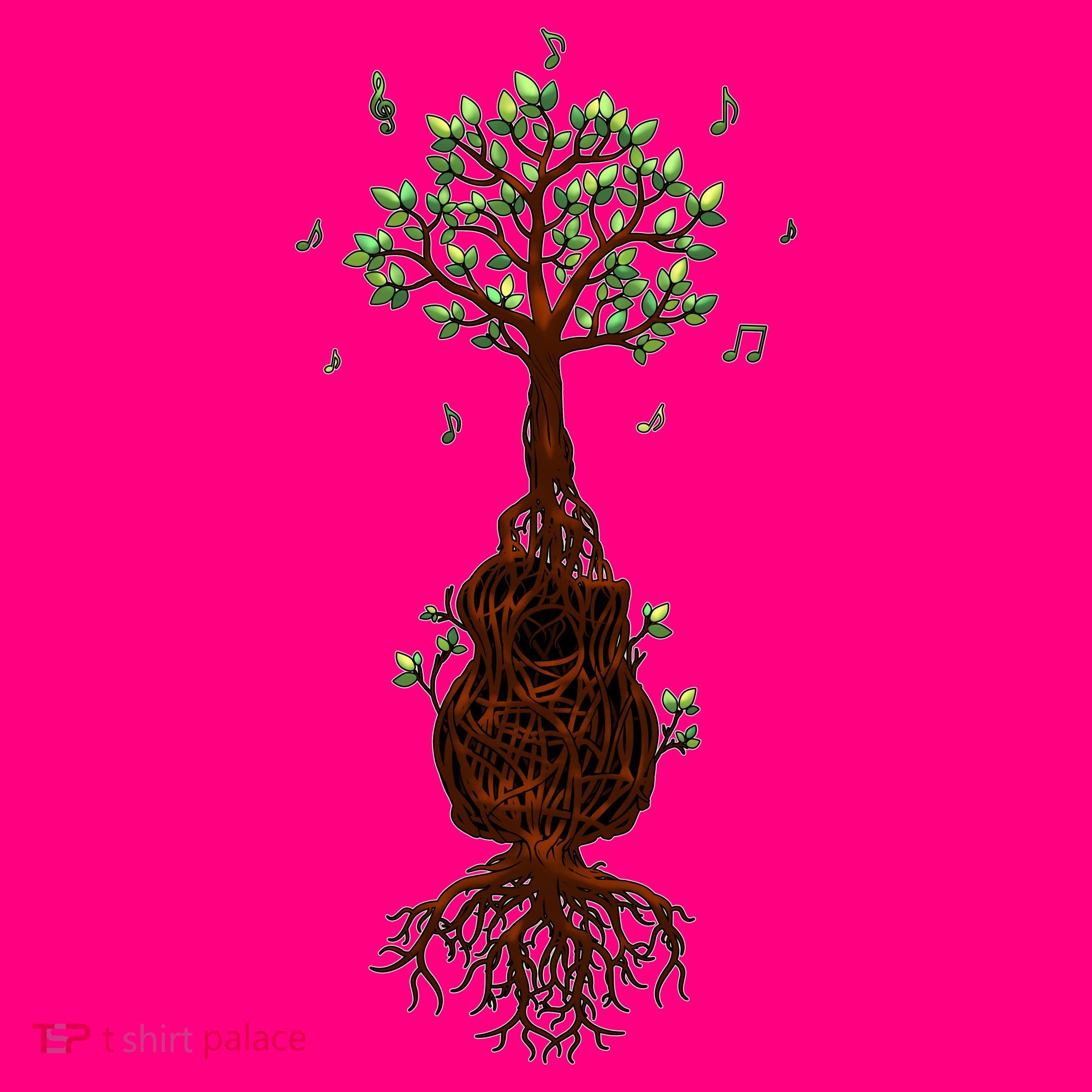 Musical Tree Root Guitar Women's T-Shirt