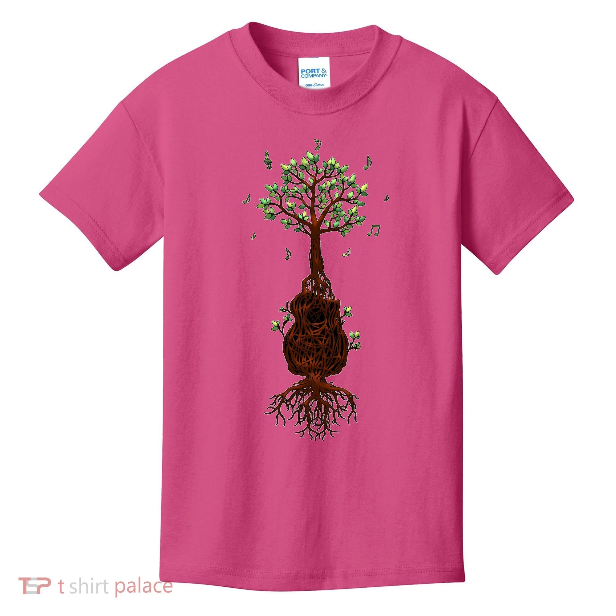 Musical Tree Root Guitar Kids T-Shirt
