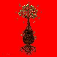 Musical Tree Root Guitar Santa Hat thumb 1