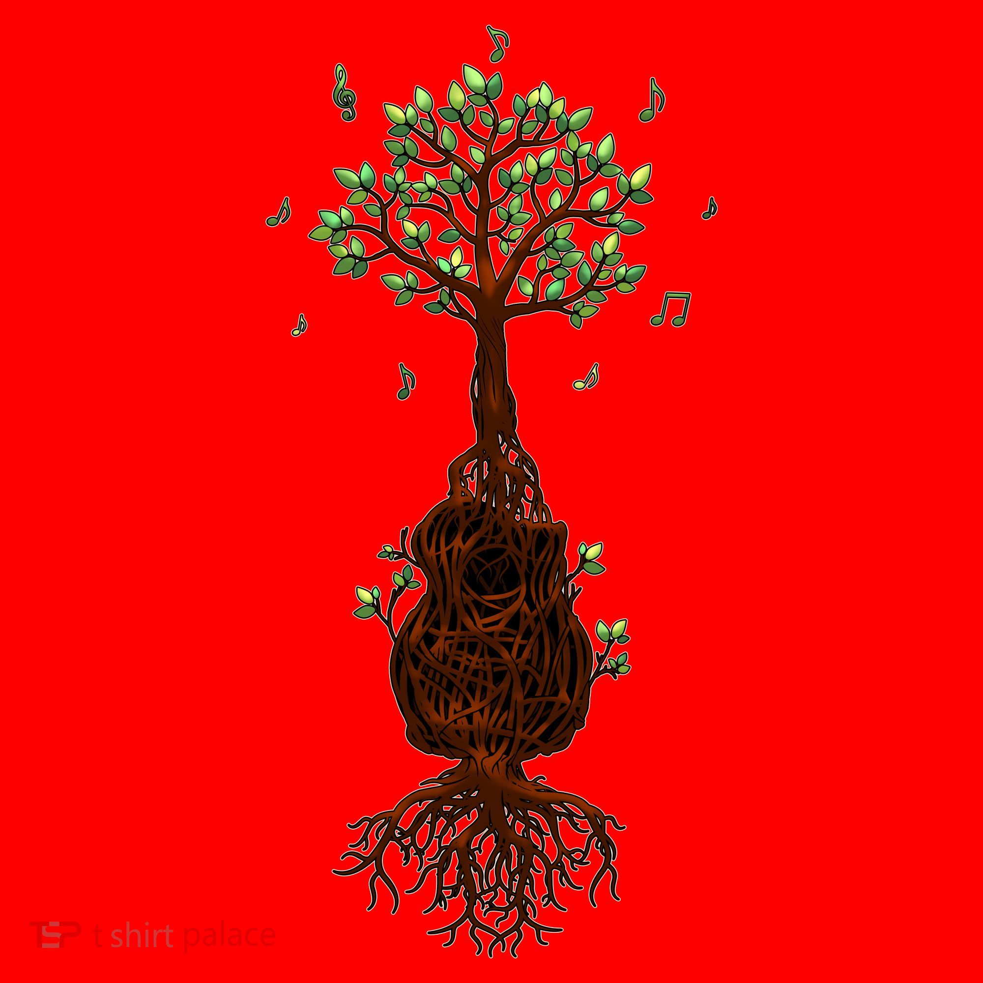 Musical Tree Root Guitar Santa Hat