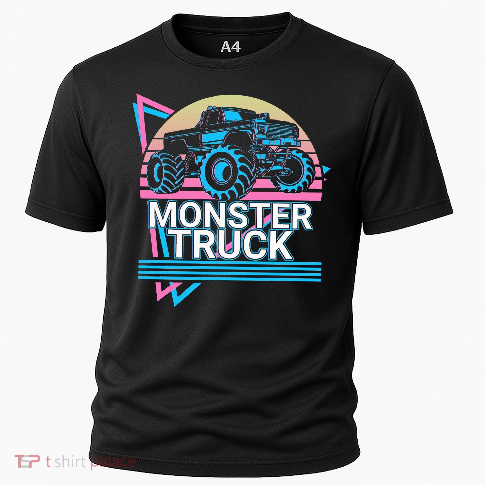 Monster Truck Retro Cooling Performance Crew T-Shirt