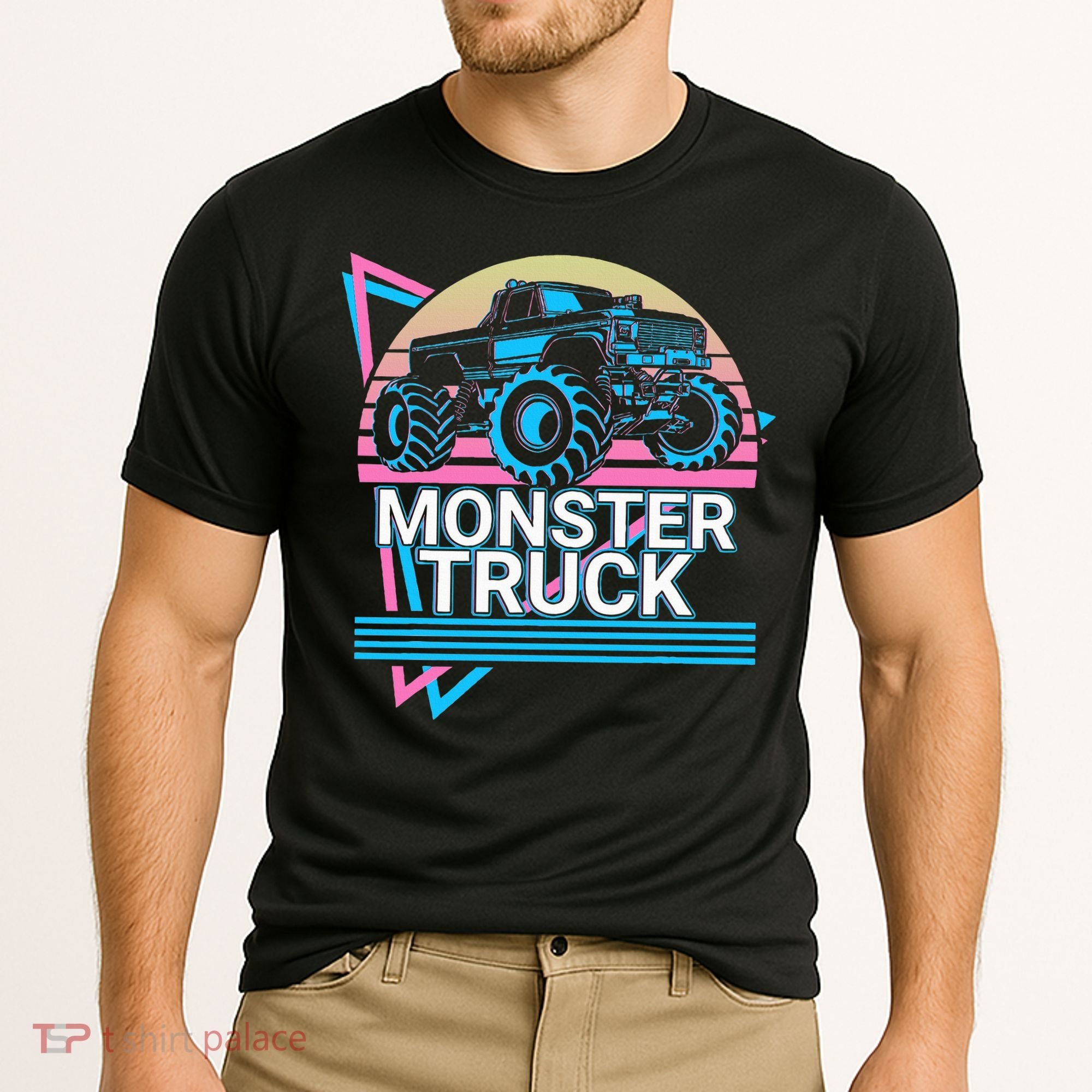 Monster Truck Retro Cooling Performance Crew T-Shirt