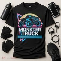 Monster Truck Retro Cooling Performance Crew T-Shirt thumb 3