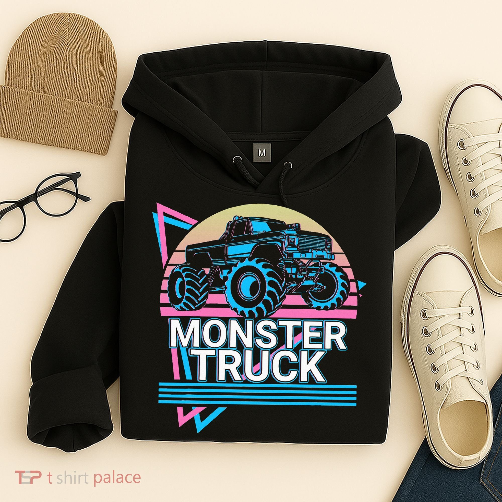 Monster Truck Retro Hoodie