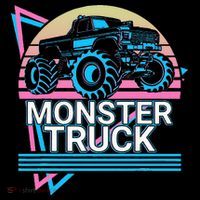 Monster Truck Retro Women's Hoodie thumb 2