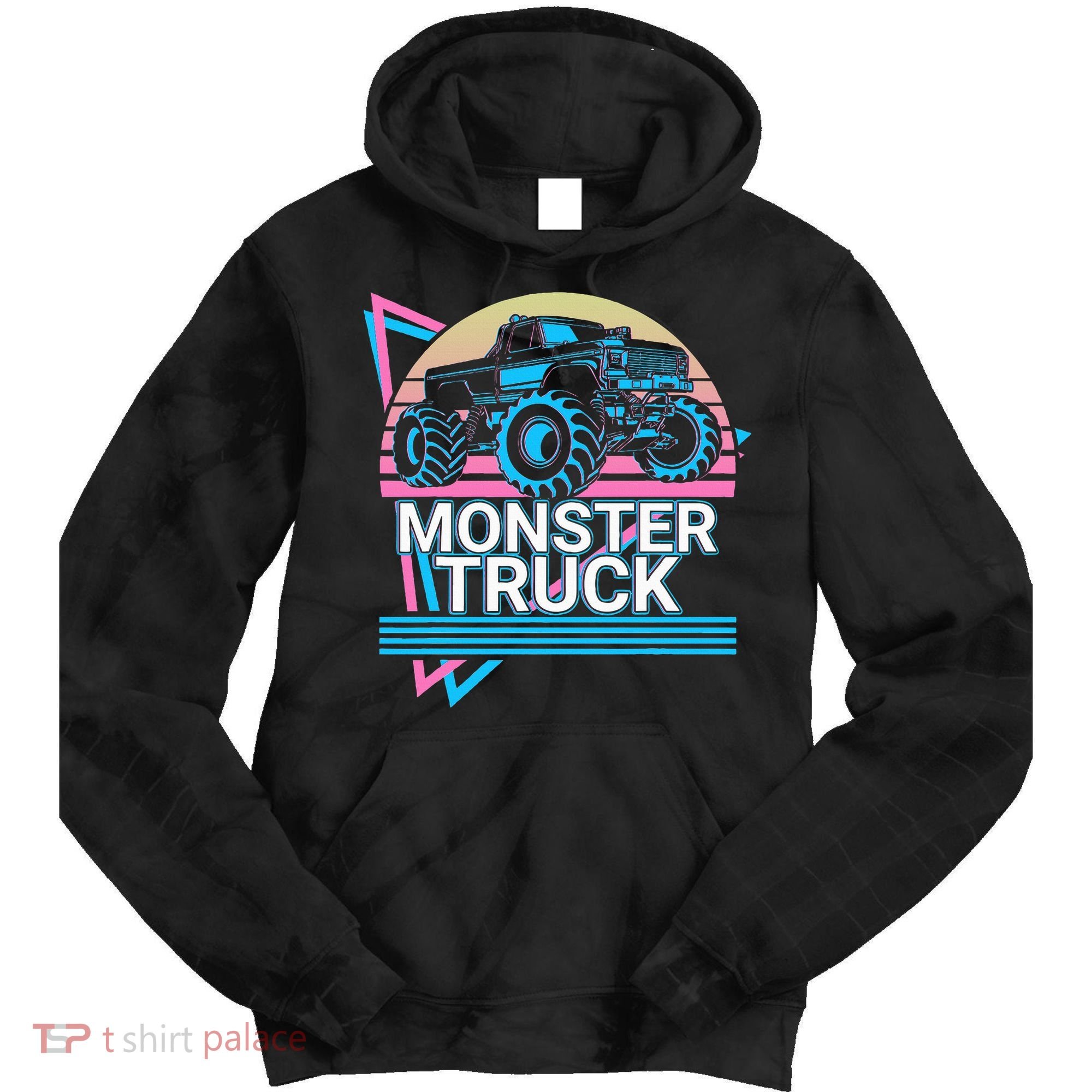 Monster Truck Retro Tie Dye Hoodie