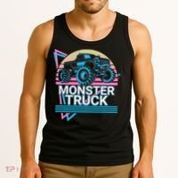 Monster Truck Retro Tank Top thumb 3