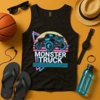 Monster Truck Retro Tank Top thumb 4