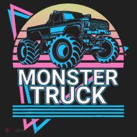Monster Truck Retro Golf Towel thumb 3