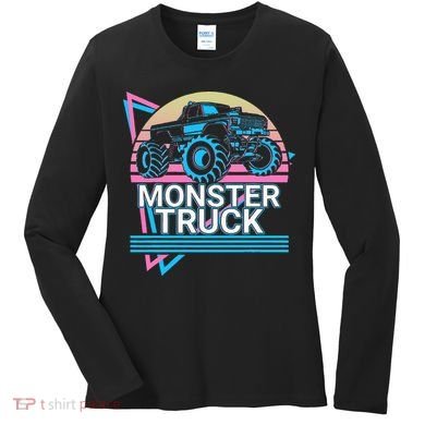 Monster Truck Retro Women's Long Sleeve Shirt