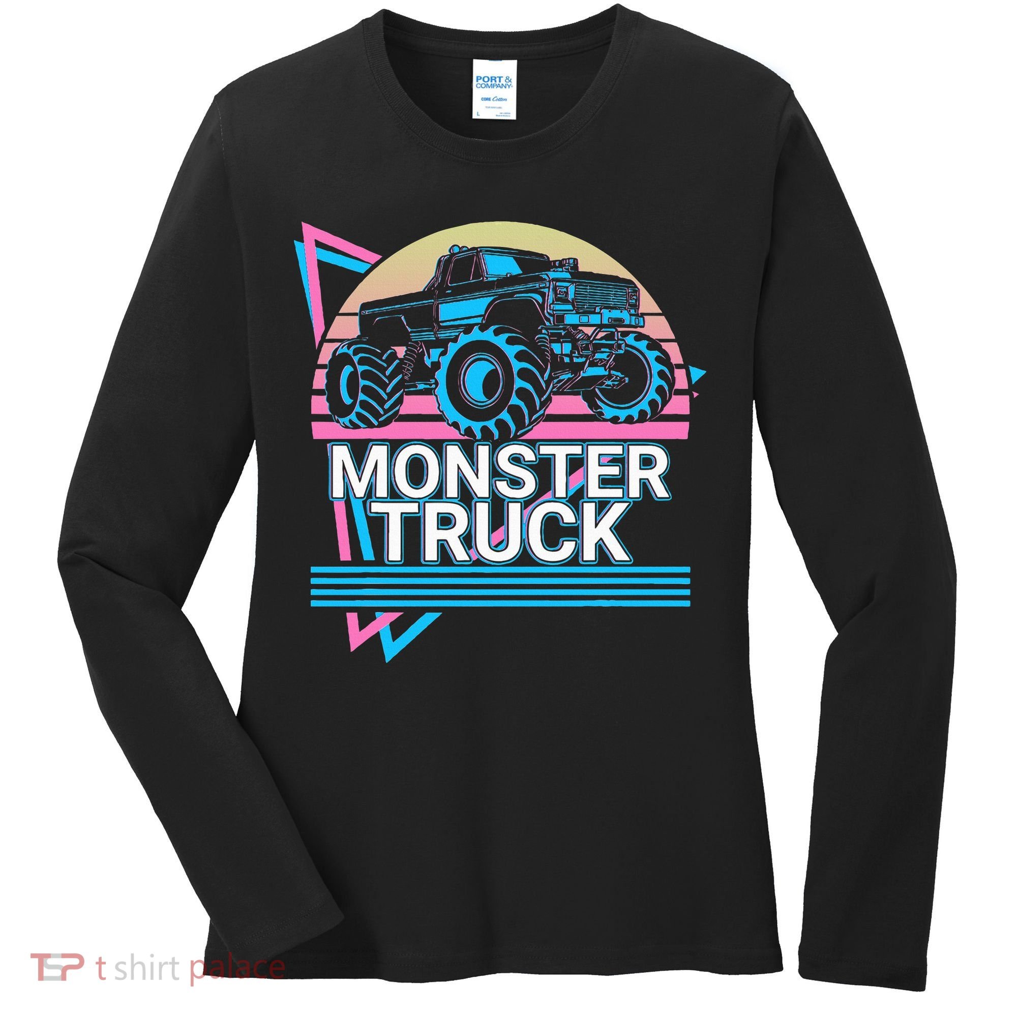 Monster Truck Retro Women's Long Sleeve Shirt
