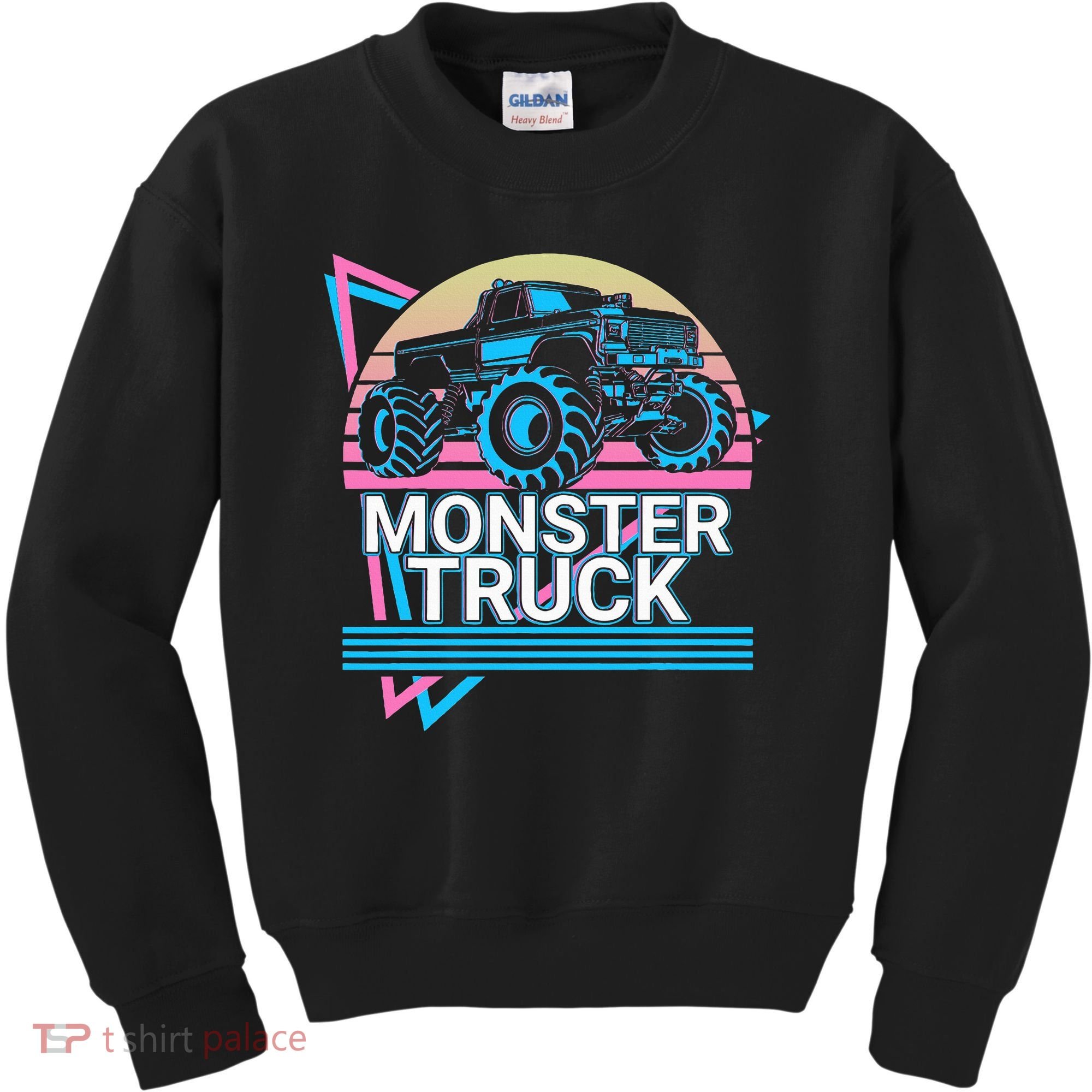 Monster Truck Retro Kids Sweatshirt