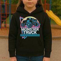 Monster Truck Retro Kids Hoodie thumb 3