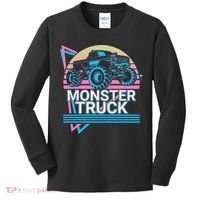Monster Truck Retro Kids Long Sleeve Shirt thumb 0