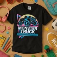 Monster Truck Retro Kids T-Shirt thumb 3