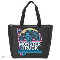 Monster Truck Retro Tote Bag thumb 0
