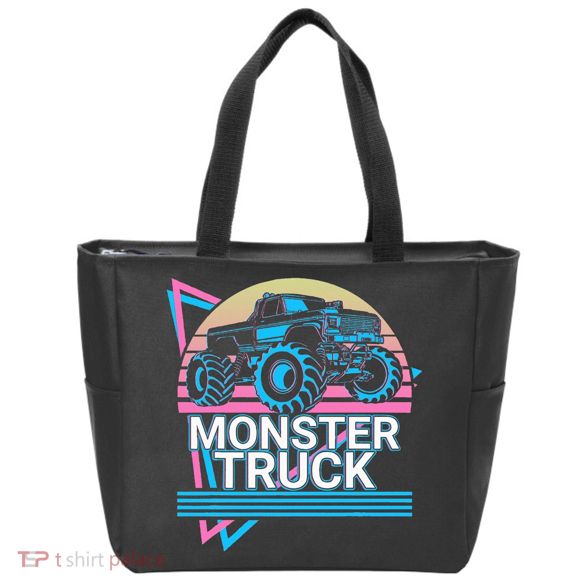 Monster Truck Retro Tote Bag
