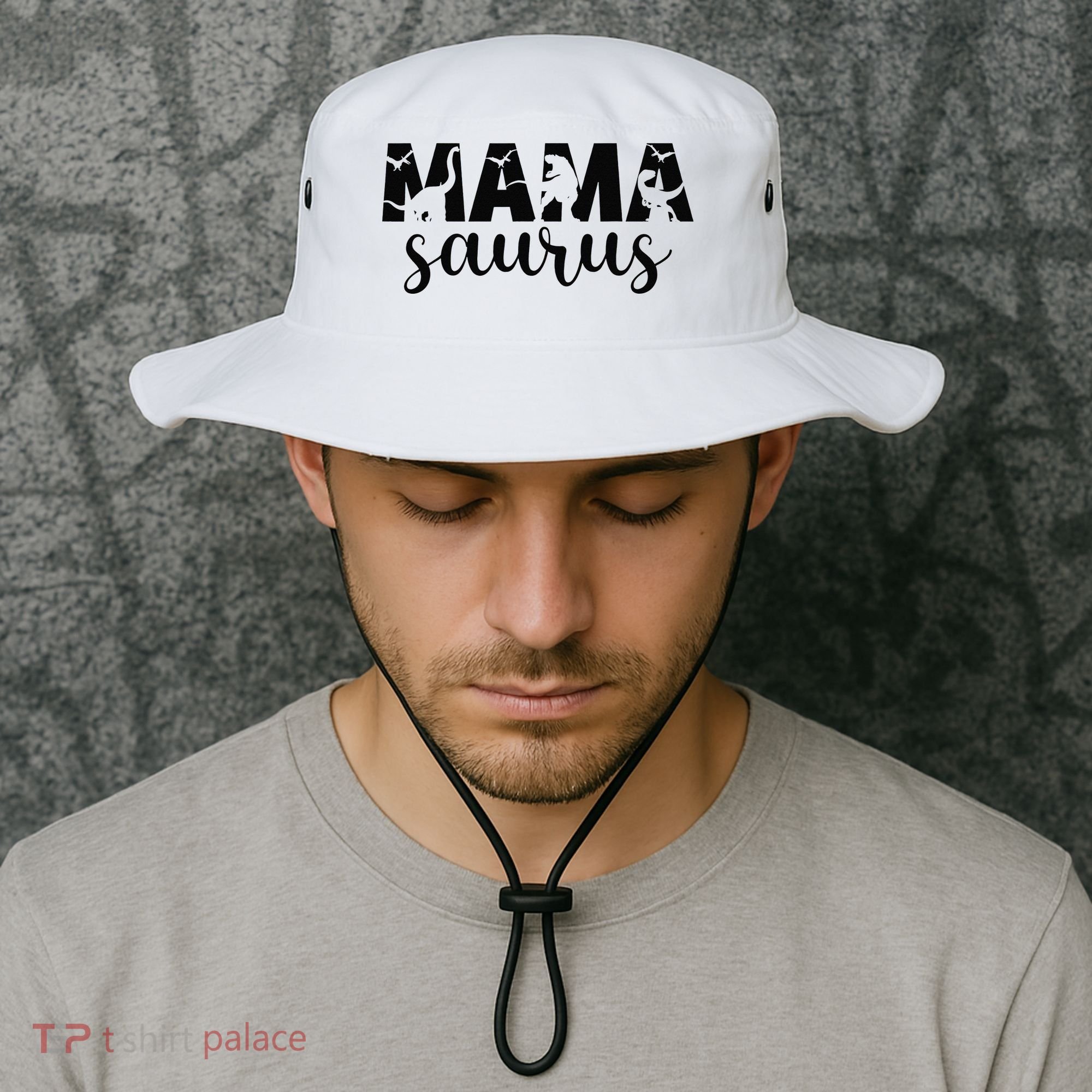 MamaSaurus T rex Dinosaur Funny Mama Saurus Mother's Day Bucket Hat