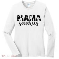 MamaSaurus T rex Dinosaur Funny Mama Saurus Mother's Day Women's Long Sleeve Shirt thumb 0