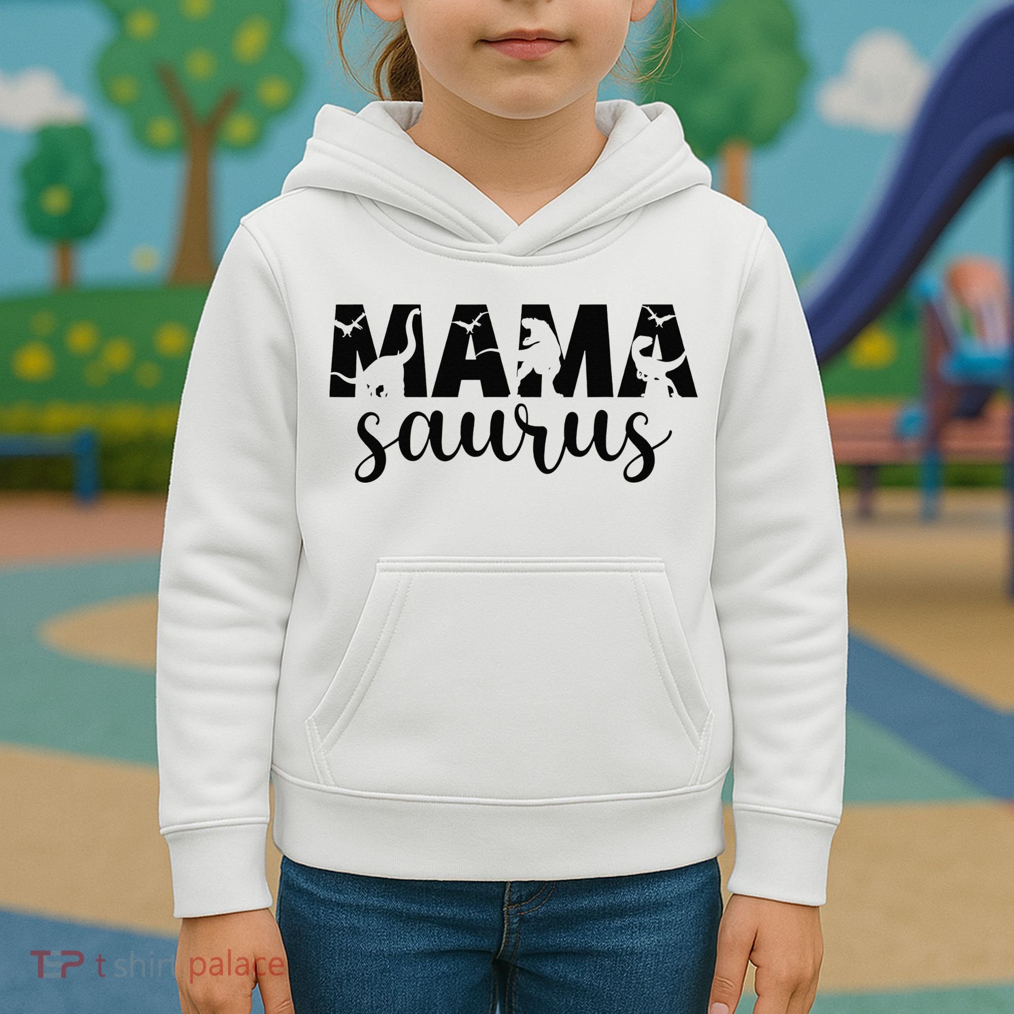 MamaSaurus T rex Dinosaur Funny Mama Saurus Mother's Day Kids Hoodie