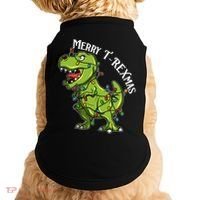 Merry T Rexmas Trex Christmas Doggie Tank thumb 0