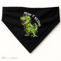 Merry T Rexmas Trex Christmas USA-Made Doggie Bandana thumb 0
