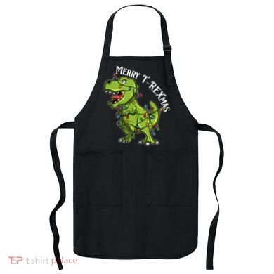 Merry T Rexmas Trex Christmas Apron