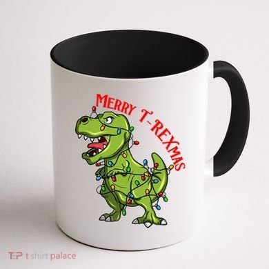 Merry T Rexmas Trex Christmas Coffee Mug back