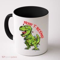 Merry T Rexmas Trex Christmas Coffee Mug thumb 0