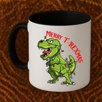Merry T Rexmas Trex Christmas Coffee Mug thumb 2