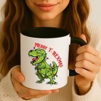 Merry T Rexmas Trex Christmas Coffee Mug thumb 3