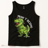 Merry T Rexmas Trex Christmas Tank Top thumb 2