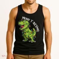Merry T Rexmas Trex Christmas Tank Top thumb 3