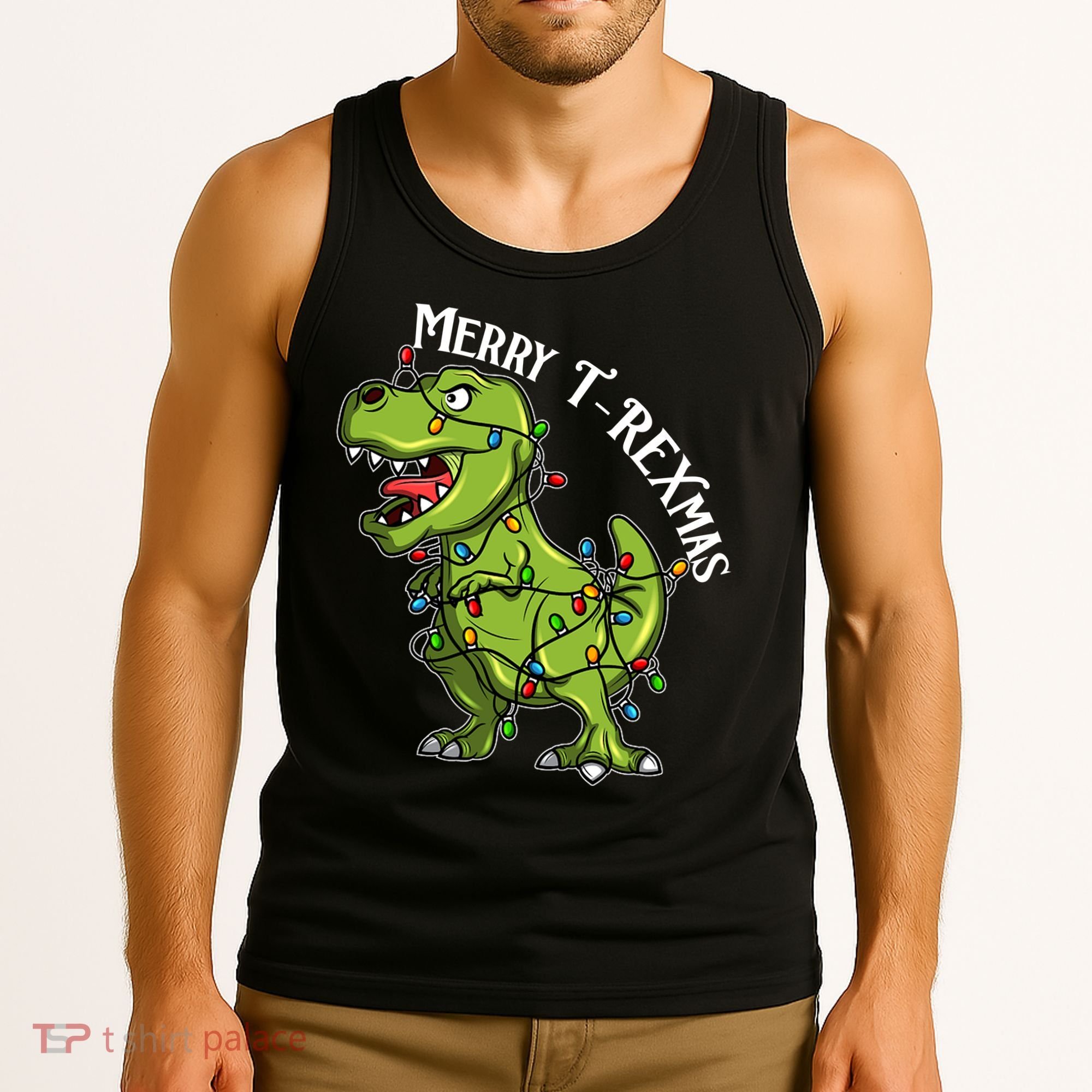 Merry T Rexmas Trex Christmas Tank Top