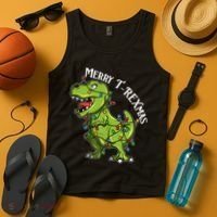 Merry T Rexmas Trex Christmas Tank Top thumb 4