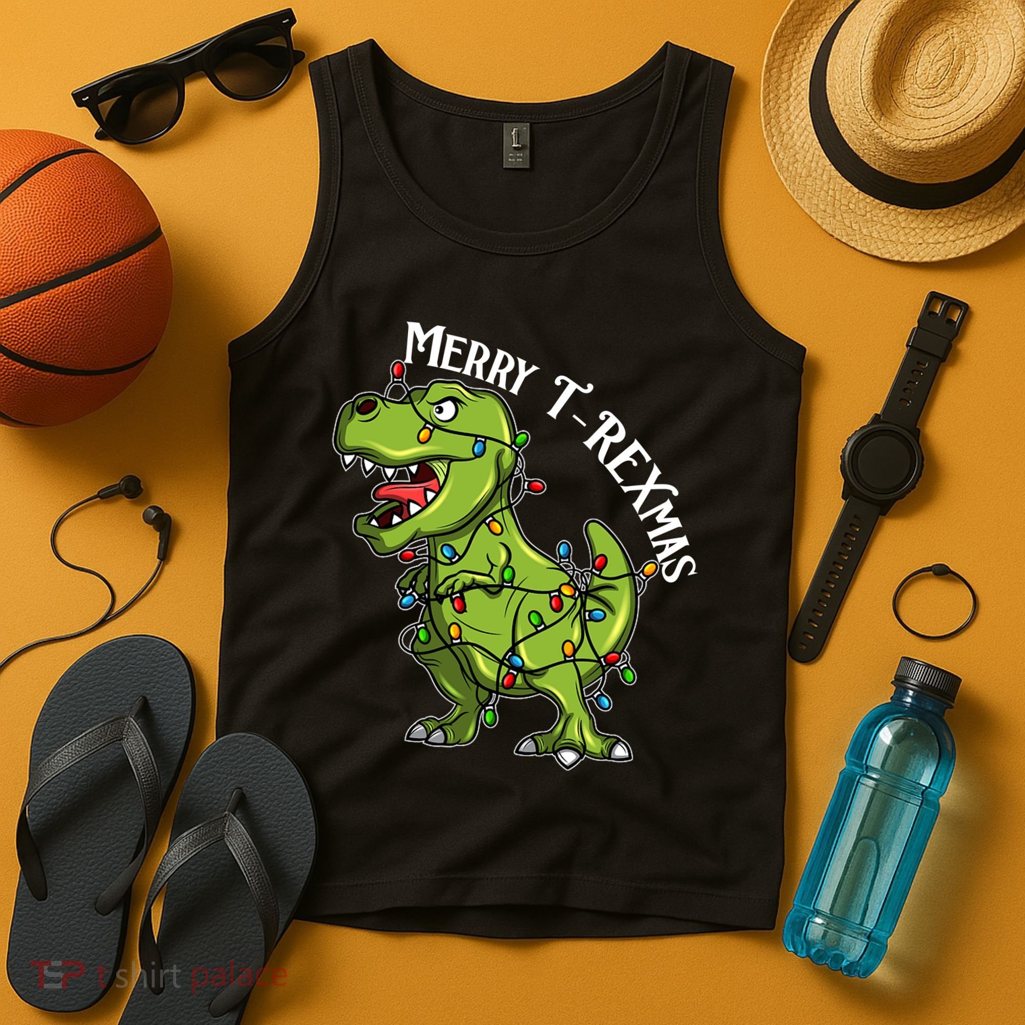 Merry T Rexmas Trex Christmas Tank Top