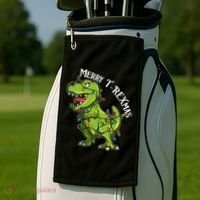 Merry T Rexmas Trex Christmas Golf Towel thumb 2