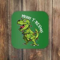 Merry T Rexmas Trex Christmas Coaster thumb 0